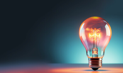 different colorful pastel lightbulb with copy space and glowing neon colors. minmal concept. Different idea,creative,business,brainstorming,inspiration concept