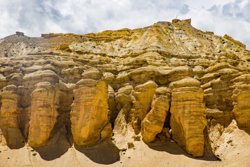 Chhoser Jhong aka Sky Cave a man made cave area in desert of Upper Mustang in Nepal