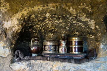 Chhoser Cave Civilization and Museum and Hotel in a Man Made Cave in Upper Mustang of Nepal