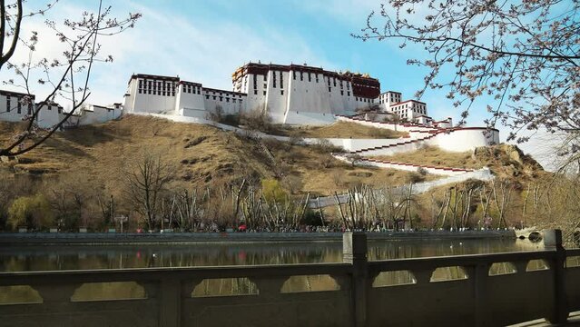 Time lapse of Potala Palace in Tibet, China.