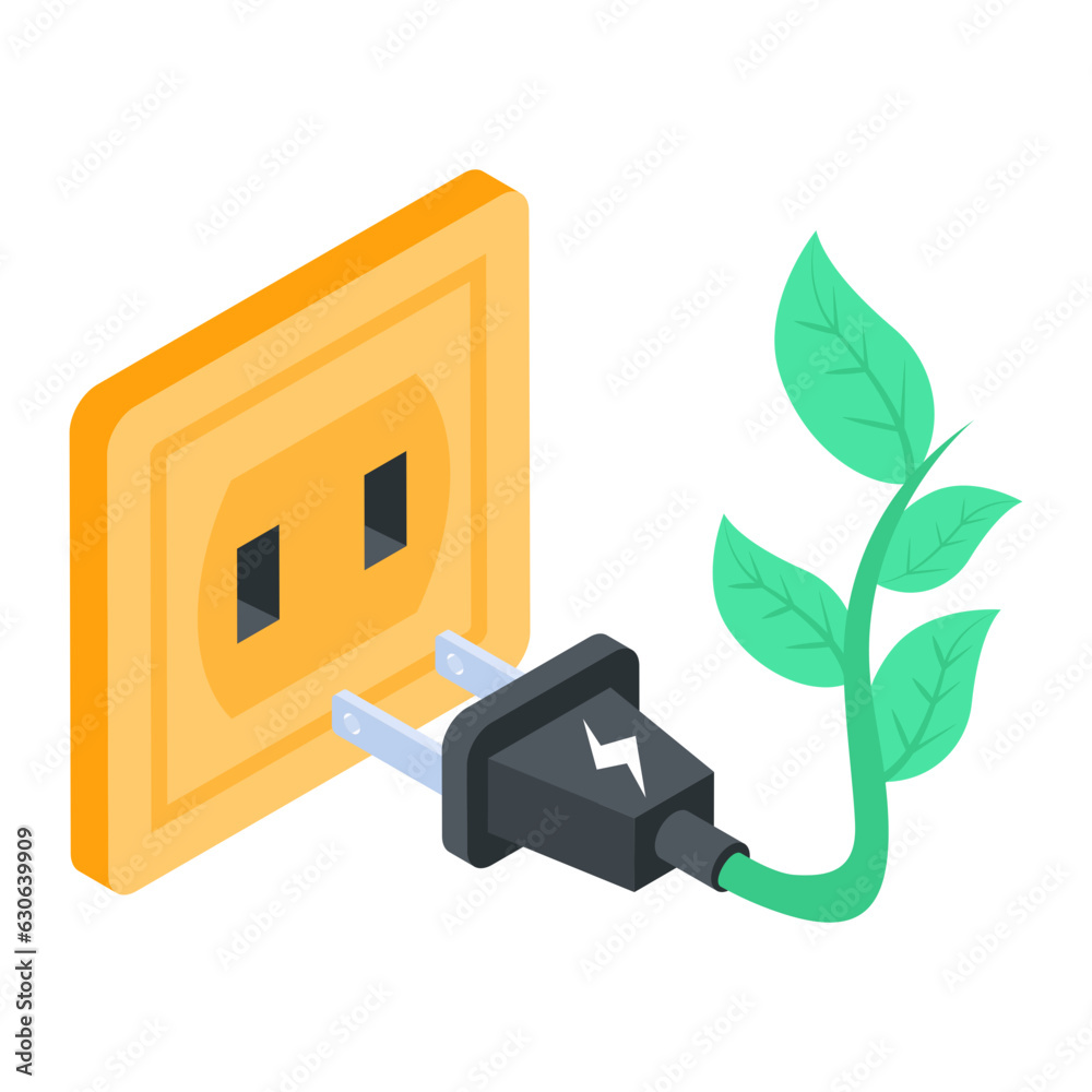 Canvas Prints Trendy isometric icon of energy saver 