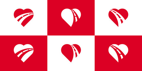 love and road icon vector element inspiration
