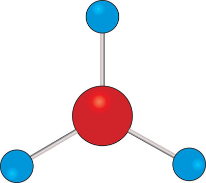 Chemical. chemistry lesson. Chemistry question in exam. Molecular model of the BH3 compound