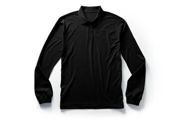 Long Black Polo shirt, clothes on an isolated white background