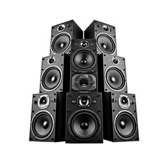 Fototapeta na wymiar stack audio music speaker isolated