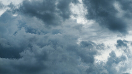 Many gray clouds gathered before the storm It rained, Nature scene background.