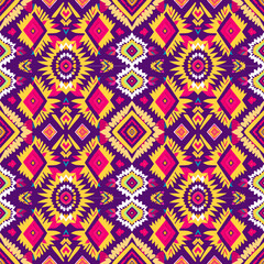 Geometric folklore ornament. Tribal ethnic vector texture. Seamless striped pattern in Aztec style. Figure tribal embroidery. Indian, Scandinavian, Gypsy, Mexican, folk pattern.