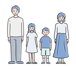 Obraz premium 家族の直立全身イラスト素材