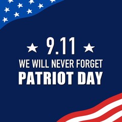 This illustration design is perfect for celebrating Patriot Day on September 11. It’s also suitable for graphic resources for social media content.