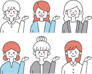 案内をする会社員の女性　セット
