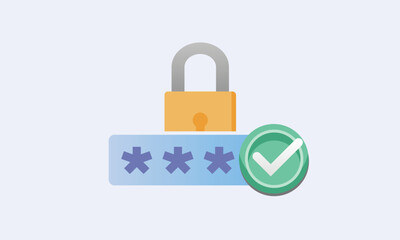 Password security icon.on white background.Vector Design Illustration.
