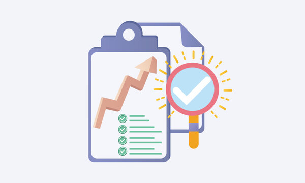 Forecast icon like legal compliance analytics trend or logo graphic design isolated white The concept of search focus on statements and audits or performance successes..on white background.