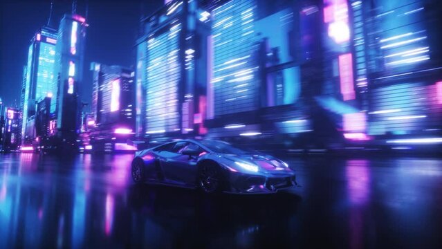 CyberPunk City and Sci-Fi Car Loop