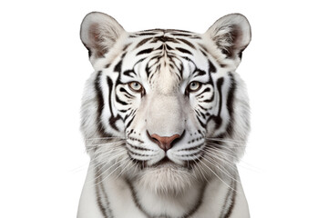 Fototapeta premium White Bengal Tiger isolated on transparent background , generative ai