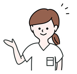 説明する医療従事者（看護師）