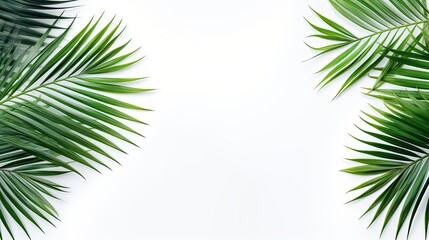 Fototapeta na wymiar Tropical palm leaves on white background