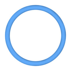 Blue Round Photo Frame Isolated on White