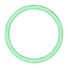 Green Round Photo Frame Isolated on White