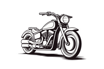 Classic motorcycle front view concept in vintage monochrome style isolated vector