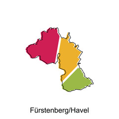 vector map of Furstenberg Havel modern outline, High detailed vector illustration Design Template