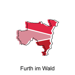 vector map of Furth Im Wald modern outline, High detailed vector illustration Design Template