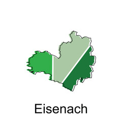 vector map of Eisenach modern outline, High detailed vector illustration Design Template