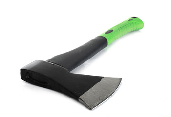 green hatchet in studio