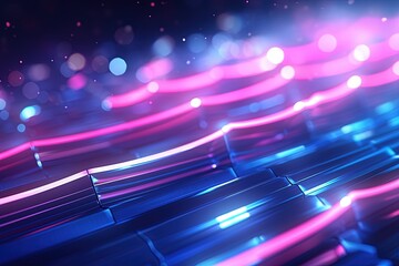 abstract futuristic background with pink blue glowing neon moving high speed wave lines and bokeh lights. Data transfer concept Fantastic wallpaper