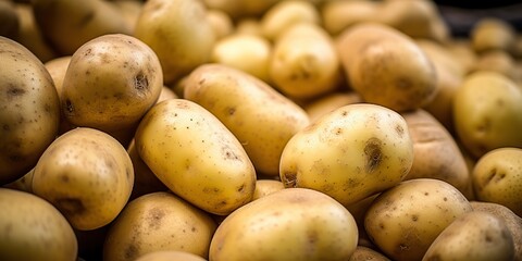 AI Generated. AI Generative. Fresh organic eco vegetable potatoes. Natural meal food growing harvest. Graphic Art