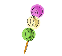 one continuous line Sweet dango
