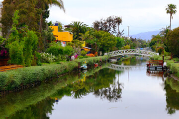 Los Angeles, California: VENICE CANALS, The Historic District of Venice Beach, City of Los Angeles, California - 630654503
