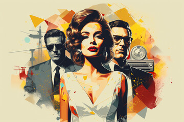 vintage icons from pop culture, evoking memories and connections to classic movies, music, or art Generative AI