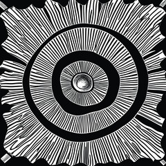 Black and white abstract graphics, vector drawing