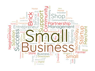Word cloud background concept for Small business. make success with digital entrepreneurship business mind. vector illustration.