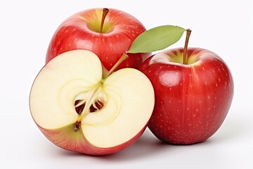 Healthy Vegetarian Food: Fresh Apple Half in Closeup