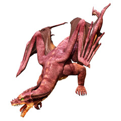 3D Rendering Fairy Tale Dragon on White