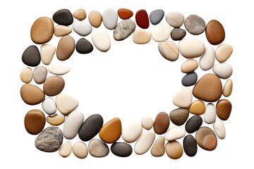 Colorful rocks frame isolated on transparent background cutout , generative ai