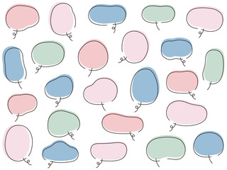 ゆるい楕円形の吹き出しのベクターイラストセット
