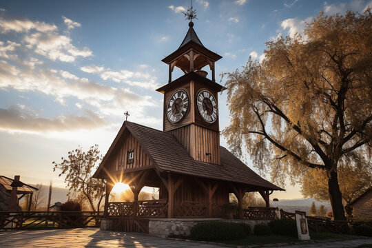 church bell tower in a historic setting, blending tradition and heritage with the modern world Generative AI