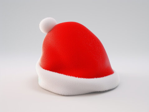 A santa hat on a white background, christmas image, 3d illustration images
