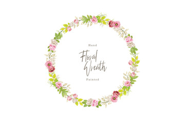 Hand drawn peony wreath design
