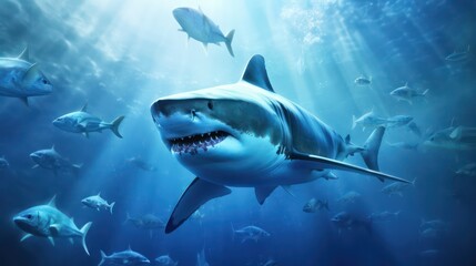 Fototapeta premium shark in the water