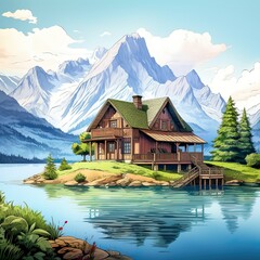 Naklejka premium Haus am See