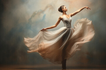 Graceful ballet dancer in graceful motion, a study in poise and beauty.