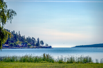 landscape with lake and mountains,bergafjärden, medelpad, sverige,sweden, norrland, Mats