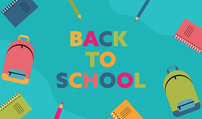 Back to school banner and background, vector illustration.