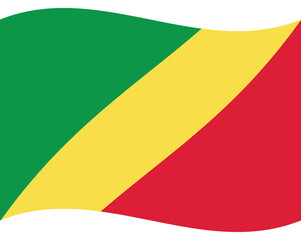 Congo flag. Flag of Congo. Congo flag wave
