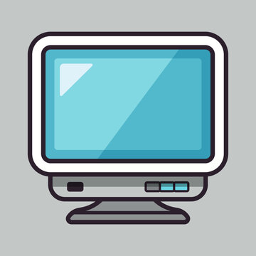 Monitor. Vector illustration isolated on grey background. Vector clipart.