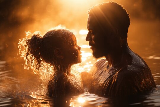 River Baptism. "In the name of the Father, and of the Son, and of the Holy Spirit"