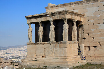 Obraz premium The Caryatid Porch of the Erechtheion, Athens, Greece